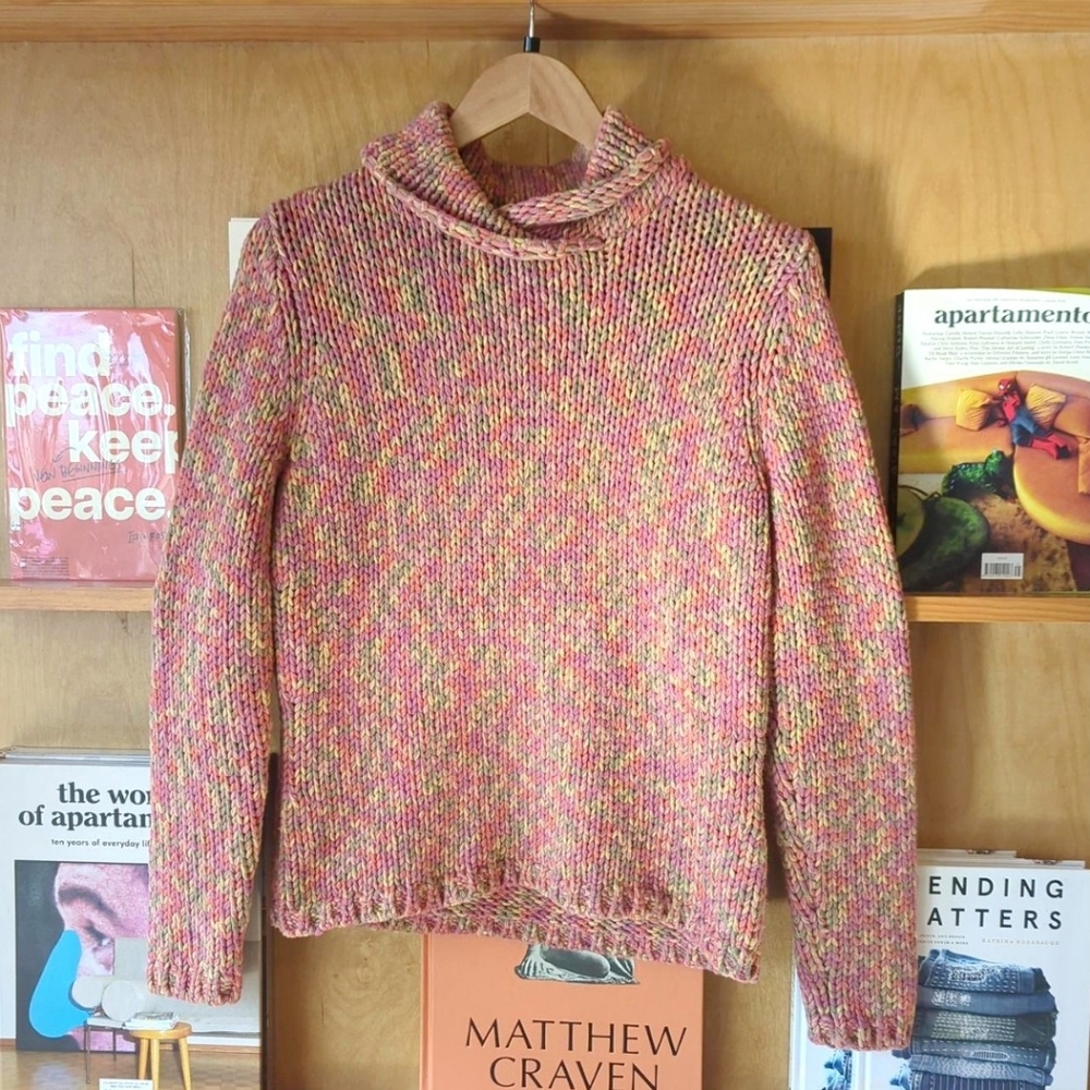 Talbots vintage 90's pastel heavy knit cotton blend sweater Size Medium